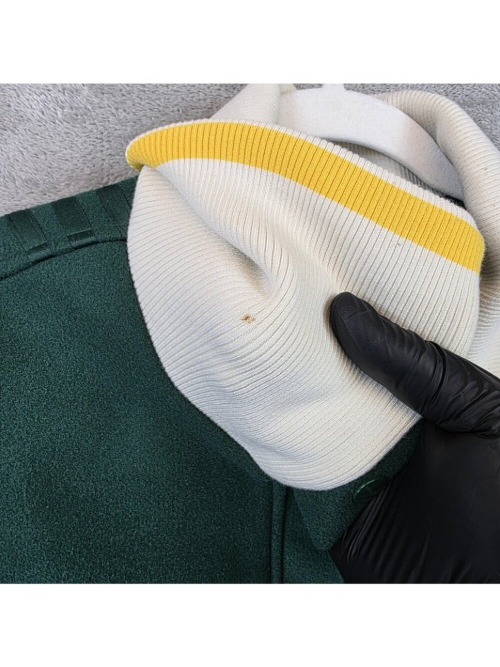 Adidas Jacket Womens XL Green Varsity Letterman Snap Front Striped Trim HY4184 - Picture 4 of 16
